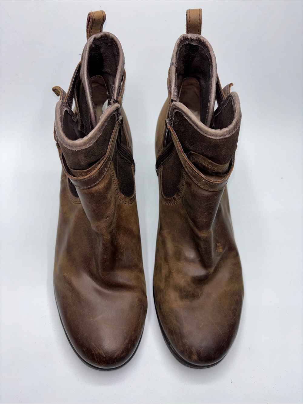 UGG Womens Waterproof Leather Ankle Zip Wedge Boot Brown US 10 EU 41 1008017